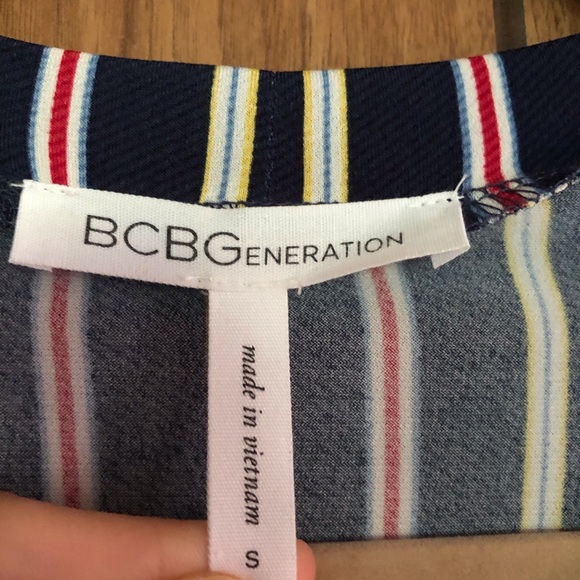 BCBG BCBGeneration Colorful Vertical Stripe Dress - Picture 3 of 6